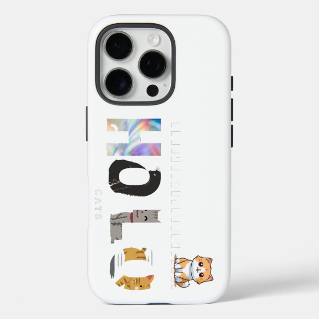 Holo, Cat Design hart | iPhone Hülle (Rückseite)