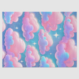 Holo Fluffy Pastel Clouds Seidenpapier