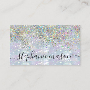 Holo Glitzer Makeup Artist Silver Business Card Telefonnummerkarte