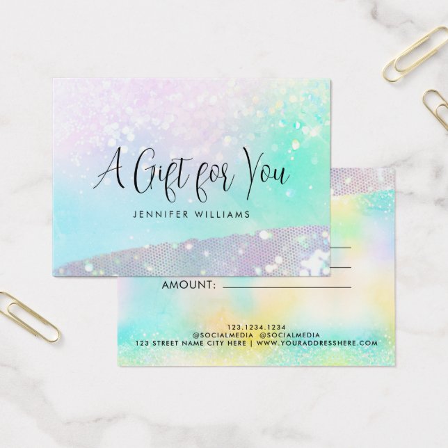 Holo Glitzer Pastel Modern Certificate - Geschenkk (Büro)