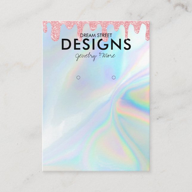 Holo Tropfen Holographic Trendy Earring Display Ca Visitenkarte (Vorderseite)