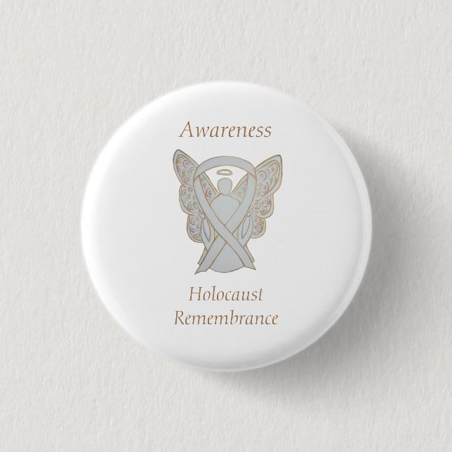 Holocaust-Erinnerungsgedanken Weißes Band-Button Button (Vorderseite)