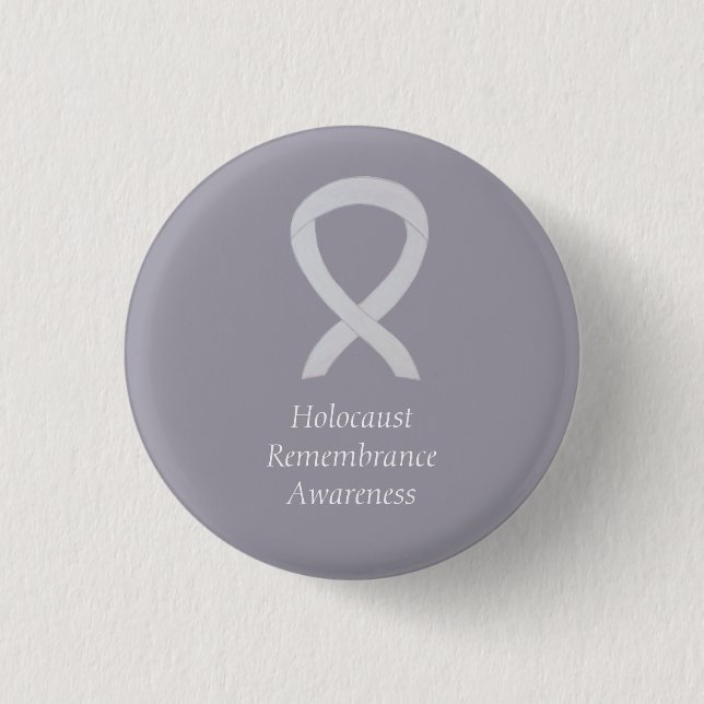Holocaust-Erinnerungsgedanken Weißes Band-Button Button (Vorderseite)