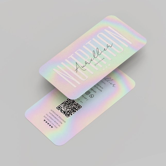 Holograf Dietitian Nutritionist Visitenkarte (Modern Dietitian Nutritionist Holographic Business Card
)