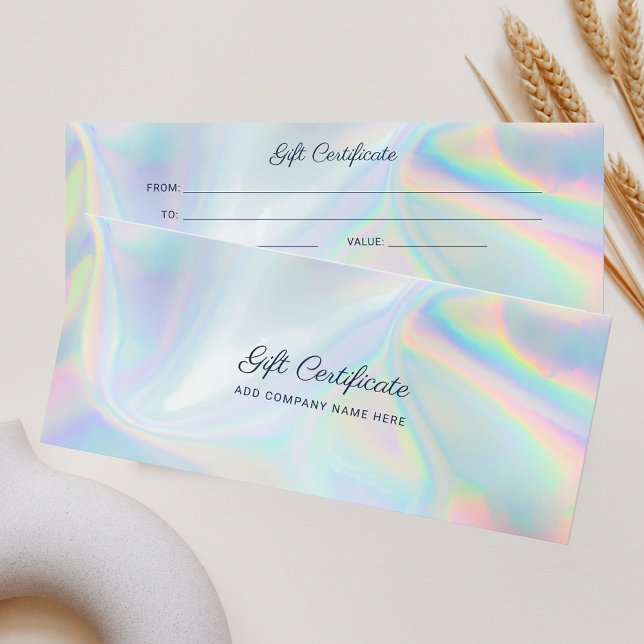 Holografic DIY Modern Business Geschenkgutschein (Holographic Script Custom Gift Card)