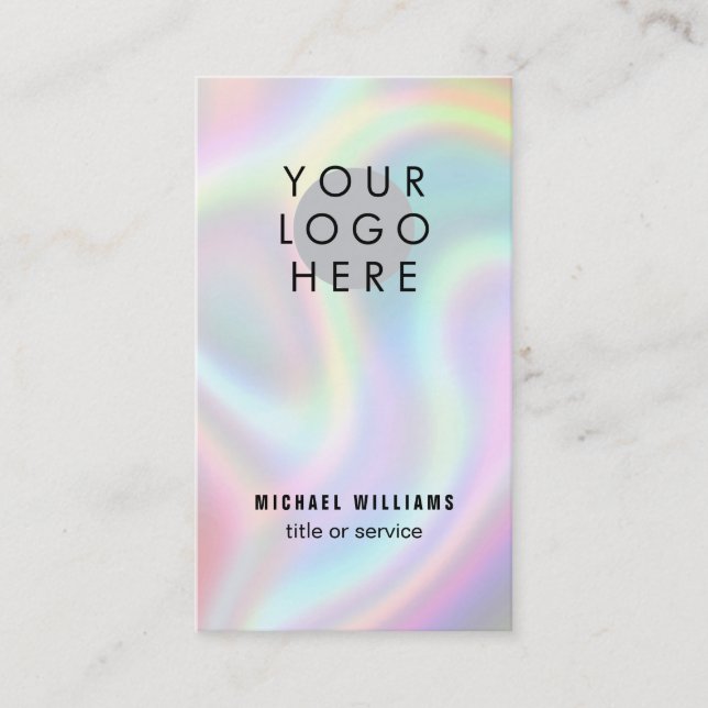 Holografic Modern Your Logo Social Media Icons Visitenkarte (Vorderseite)