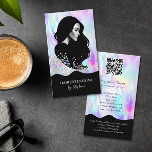 Holografie Luxus Friseur Extensions Perücke Foto Visitenkarte