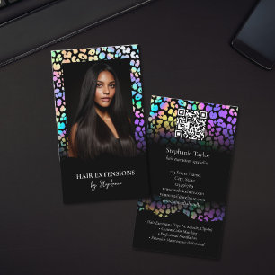 Holografie Luxus Friseur Extensions Wig Foto Visitenkarte