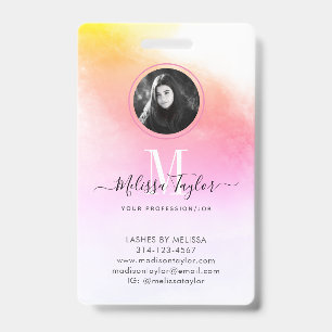 Holografie Rosa und Gold Foto Schrift Monogramm Ausweis