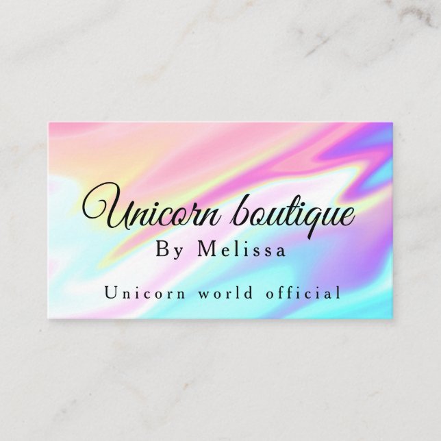 Holografie Unicorn Visitenkarte (Vorderseite)