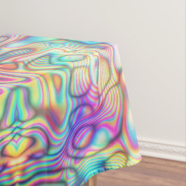 Holografisch Abstrakt Pink Blue Green Tischdecke