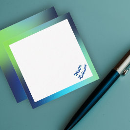 Holografisch-blau-türkisfarbener individuelle Name Mitteilungskarte