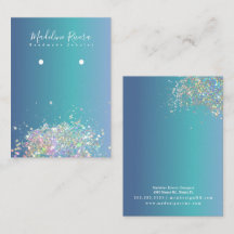 Holografisch-blaue Ohrring-Display-Karte