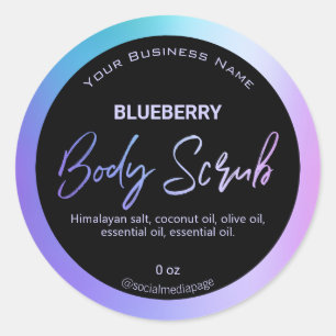 Holografisch-blaue und Lila Body-Scrub-Etiketten Runder Aufkleber