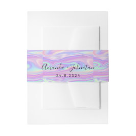 Holografisch Delikatname Datum Hochzeit Minimal Einladungsbanderole