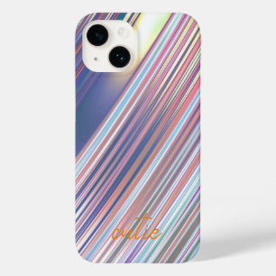 Holografisch Niedlich Striped Girly Case-Mate iPhone 14 Hülle