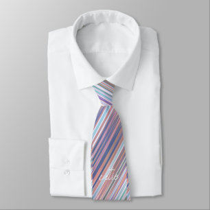 Holografisch Niedlich Striped Girly Krawatte