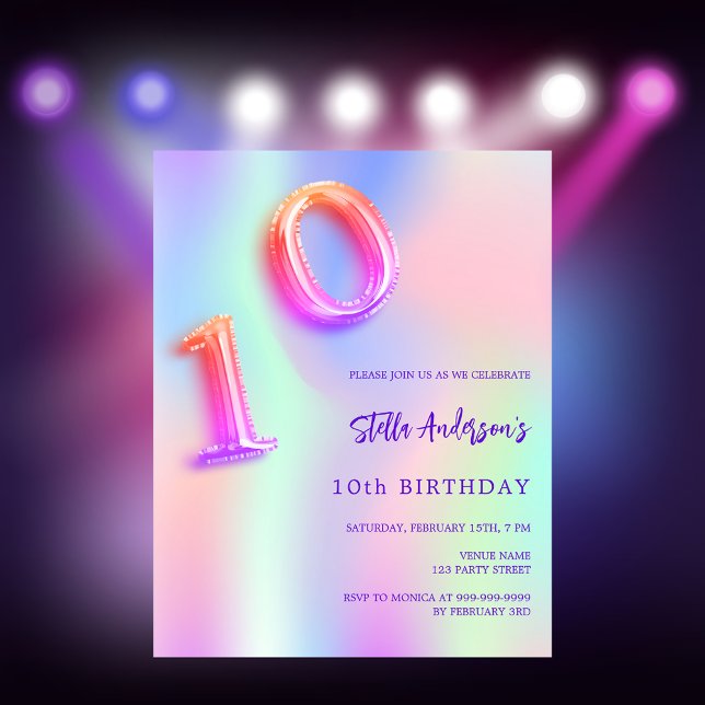 Holografisch rosa lila Budget für 10 Jahre (Von Creator hochgeladen)