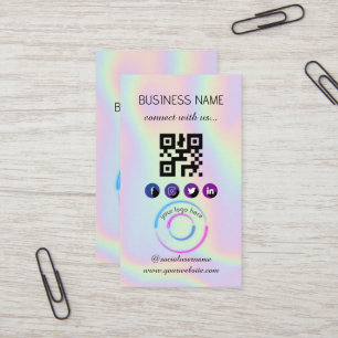 Holografisch - Social Media QR Code Business Card Visitenkarte