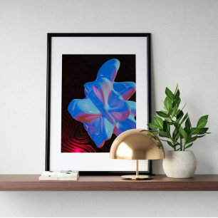 Holografische 80er Moderne Zukunftskunst Poster