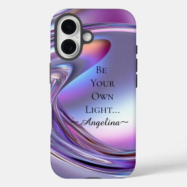Holografische Ästhetik iPhone 16 Hülle (Rückseite)