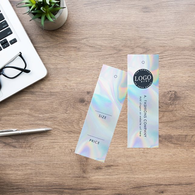 Holografische Bekleidungspreise für Firmenlogos (Business Logo Holographic Iridescent Clothing Label Mini)