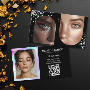 Holografische Foto-Make-up-Artist-Social-Media Visitenkarte