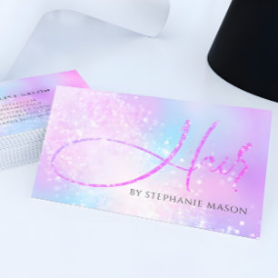 Holografische Glitter Girly Haar Visitenkarte Telefonnummerkarte
