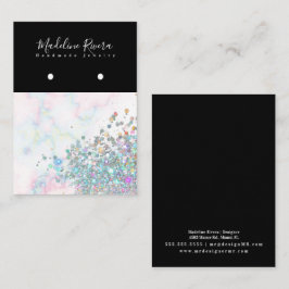 Holografische Marbour Black Earring Display Card Telefonnummerkarte
