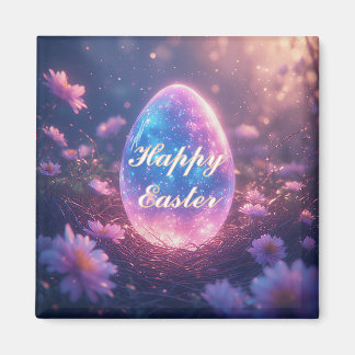 Holografische Neon-Osterkarte Magnet
