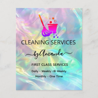 Holografische OFFICE-Reinigungsservice Flyer