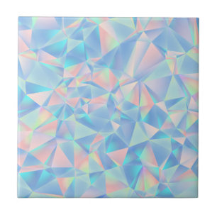 Holografische Pastell-Low-Poly-Geometrie-Kristall Fliese