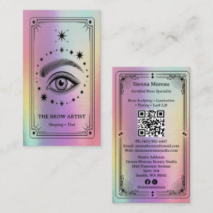 Holografische Retro-Zellular-Tarot-Brauen-Künstler Visitenkarte