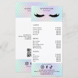 Holografische Salon-Preisliste Menükarte