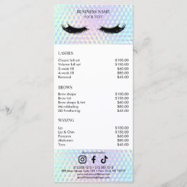 Holografische Salon-Preisliste Menükarte
