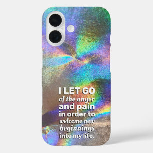 Holografische Schmerz- und Schmerzmanagement-Affir iPhone 16 Hülle