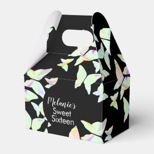 Holografische Schmetterlinge Sweet Sixteen Party Geschenkschachtel