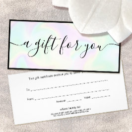 Holografische Signatur-Geschenkgutschein Werbekarte
