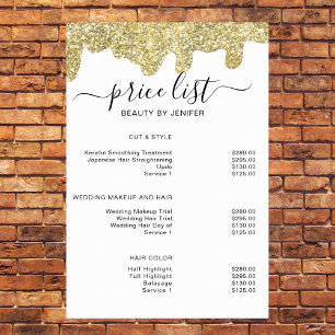 Holografische Signatur Moderne Glamour Gold Glitte Poster