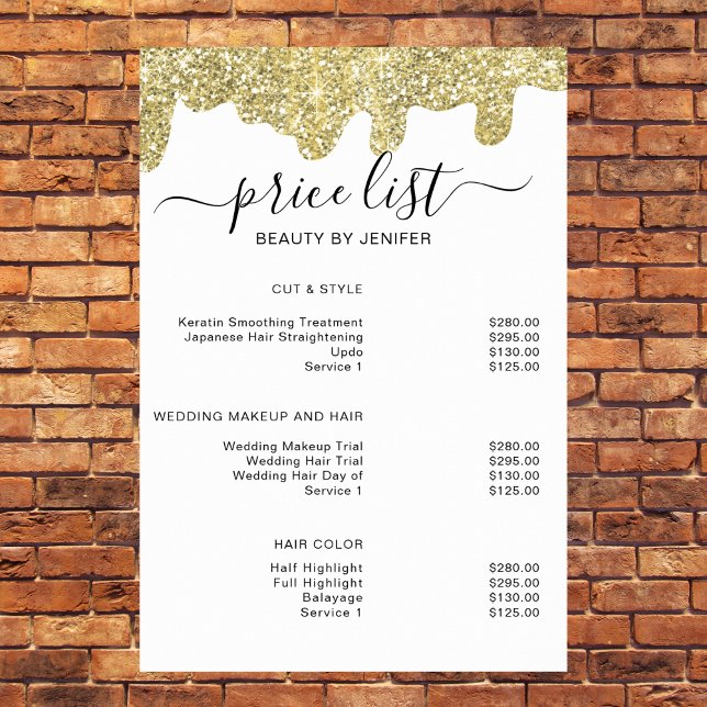 Holografische Signatur Moderner Glam Gold Glitzer Poster (Holographic Signature Modern Glam Gold Glitter Poster
)