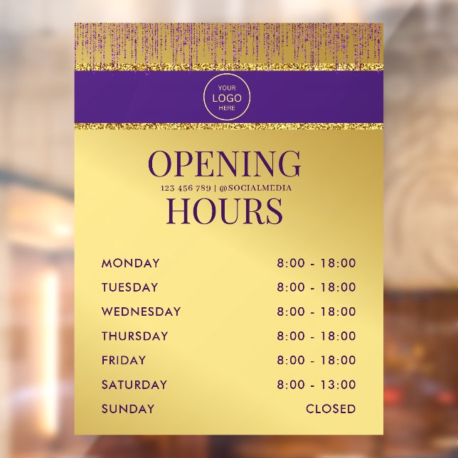 Holografische Signatur-Script Moderner Gold-Glitze Fensteraufkleber (Blatt 2)