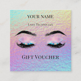 Holografische Wimperntechniker-Geschenkgutschein-K Treuekarte