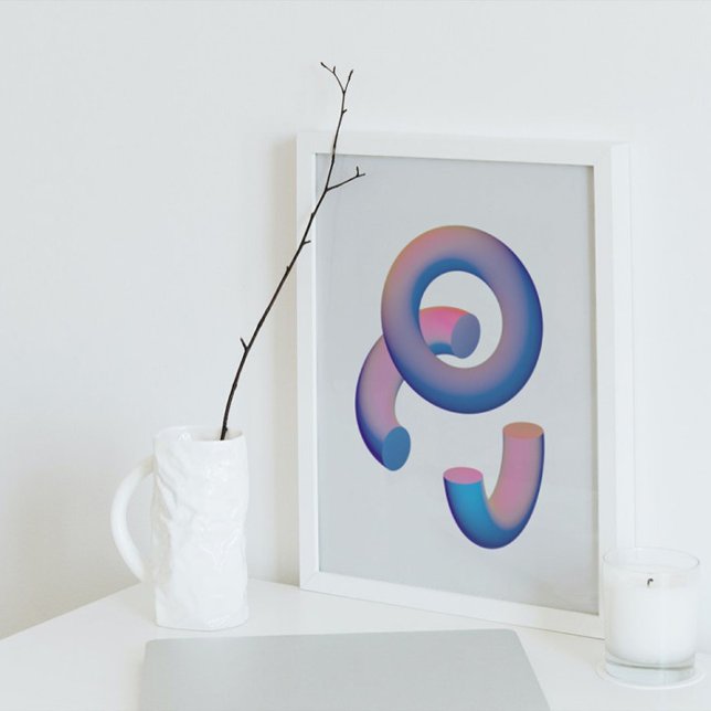 Holografischer 80er Moderne Futuristische Kunst Poster (Von Creator hochgeladen)