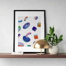 Holografischer 80er Moderne Futuristische Kunst