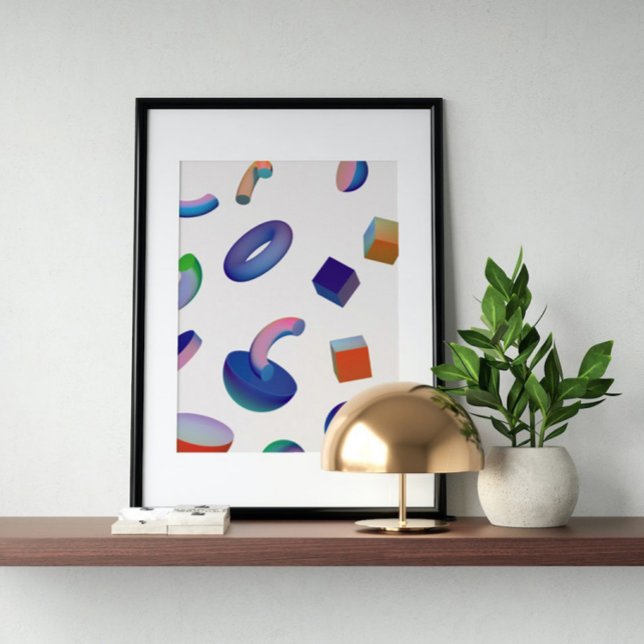 Holografischer 80er Moderne Futuristische Kunst Poster (Von Creator hochgeladen)