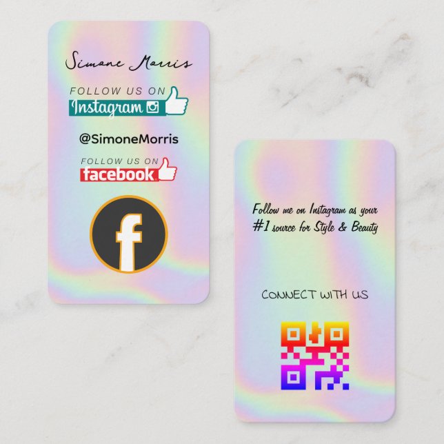 Holografischer Design-Visitenkarte Visitenkarte (Vorne/Hinten)