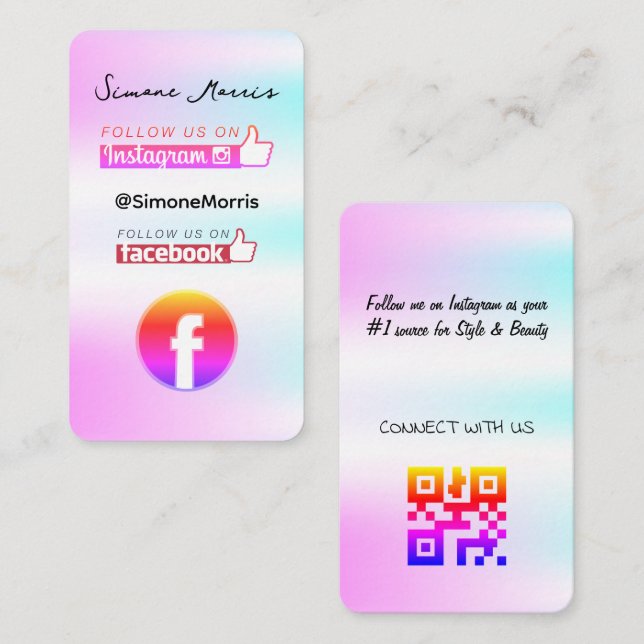 Holografischer Design-Visitenkarte Visitenkarte (Vorne/Hinten)