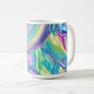 Holografischer Flüssigmetall-Verlaufs-Aura-Ästheti Kaffeetasse