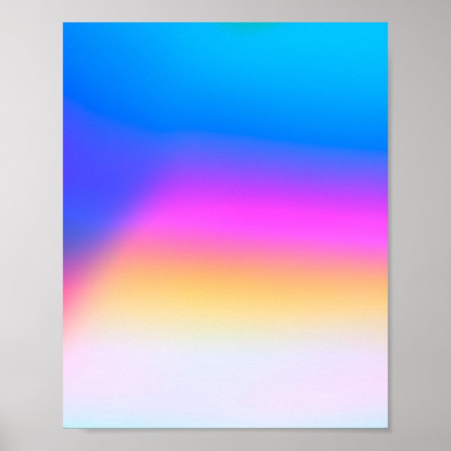 Holografischer Foil farbenfroh lebendig Gradient T Poster (Vorne)