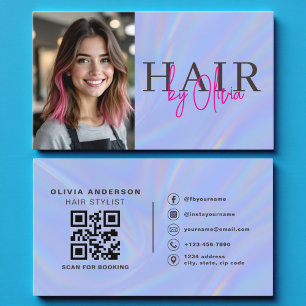 Holografischer Friseur-Foto-QR-Code Visitenkarte